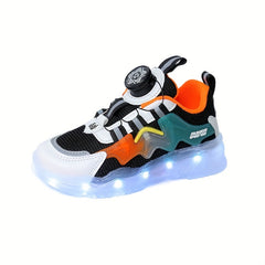Boys LED Sneakers USB Chargeable Breathable Non Slip Shoes