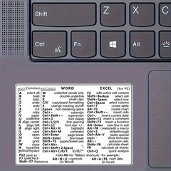 5PCS Laptop Reference Keyboard and Excel Shortcut Label Sticker