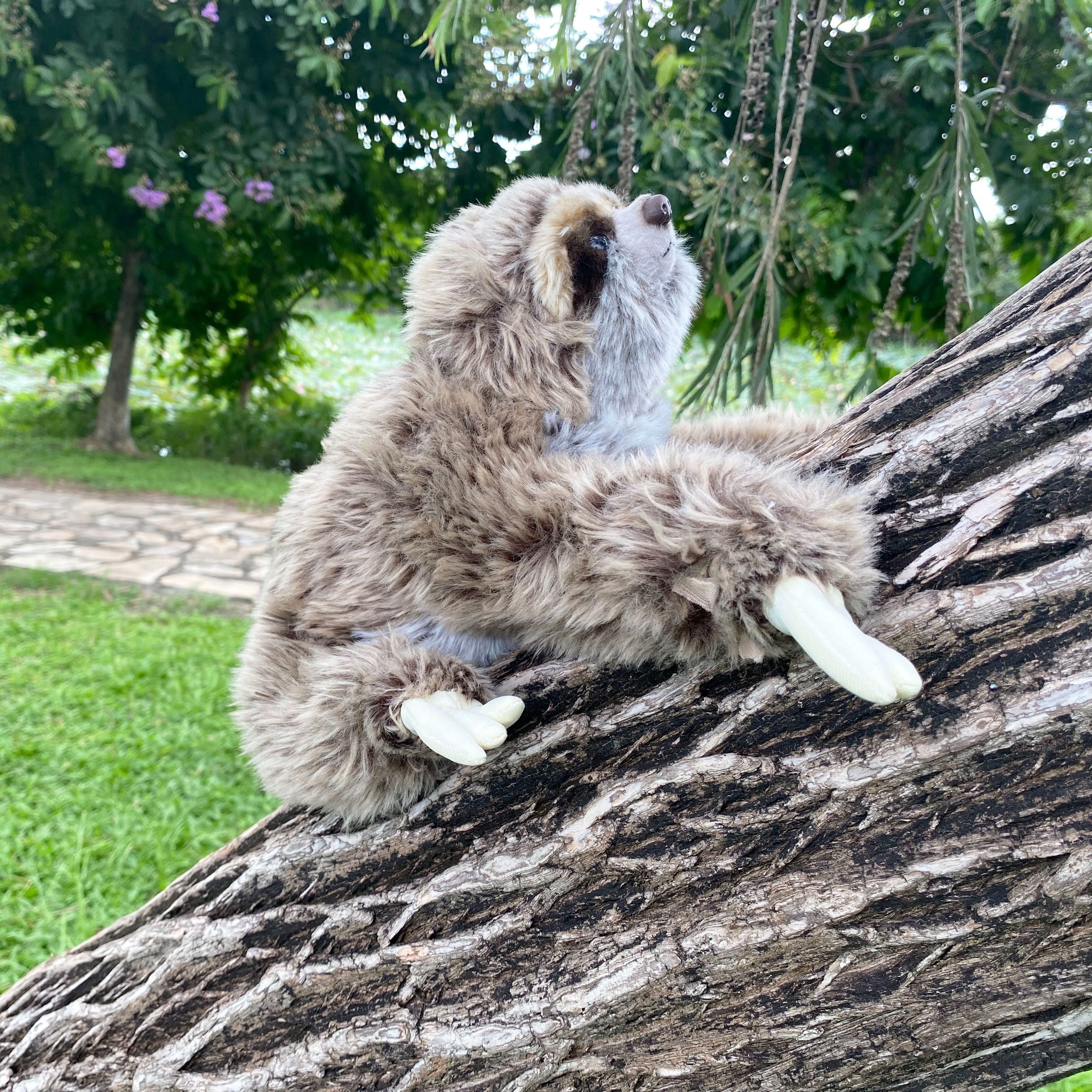 Cuddly Brown Sloth Plush Toy Fluffy Fur