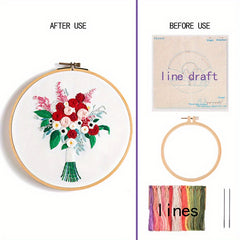 3D Flowers Embroidery Kit For Adults - DIY Home Decor Kit