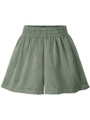 Solid Color Elastic Waist Shorts for Women