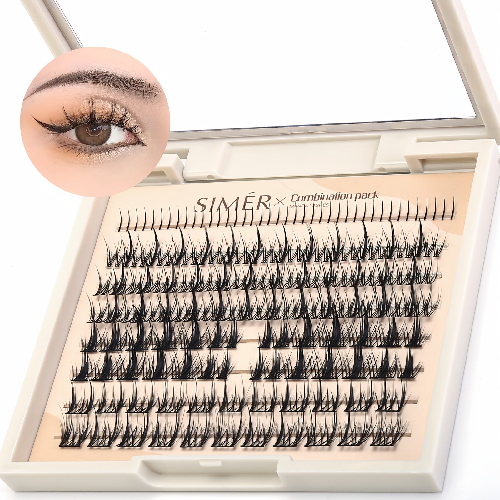 SIMER False Eyelashes Kit Manga Lashes Extension Natural Look DIY