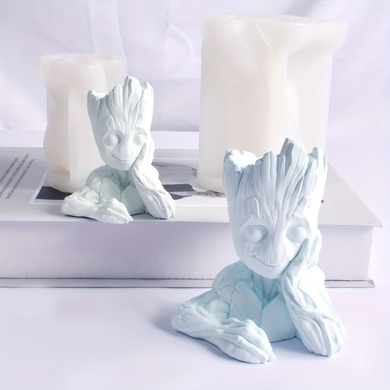 3D Epoxy Resin Craft Silicone Molds Candle Making DIY Tree Man Resin Casting