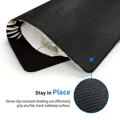 Skull Fish Pattern Mouse Pad 24x20cm for Games Home Office Non-slip Rubber
