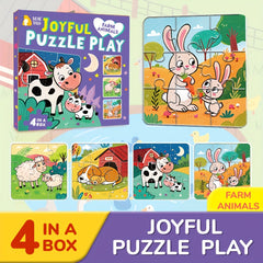 36pcs Farm Animals Jigsaw Puzzle Cow Rabbit Sheep Dog Cartoon Toy for Toddlers