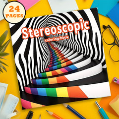 24 Page Coloring Book for Adults - Three Dimensional Adult Drawing Picture Book