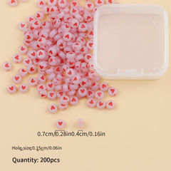 200pcs Luminous Acrylic Heart Beads For Jewelry Making