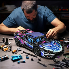Cyberpunk Building Block Racing Car Model Kit Adult Gift