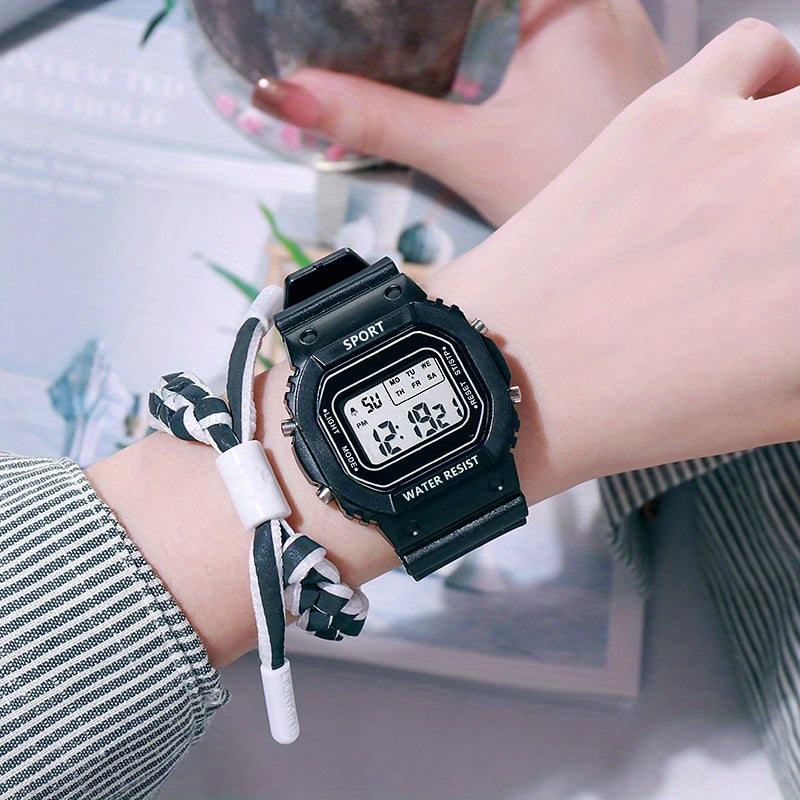 Outdoor Sports Watches Waterproof Square Electronic Student Wrist Watch