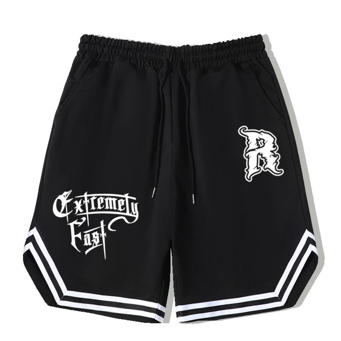 Fast Stripe Comfy Men's Shorts Elastic Waist Drawstring