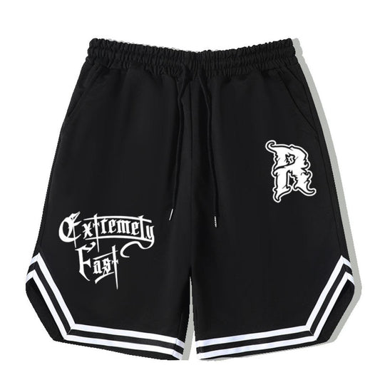 Fast Stripe Comfy Men's Shorts Elastic Waist Drawstring