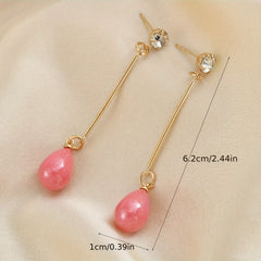 Faux Pearl Long Dangle Earrings Great Gift