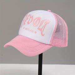Goth Letter Print Trucker Hat Baseball Cap Unisex Dad Hats