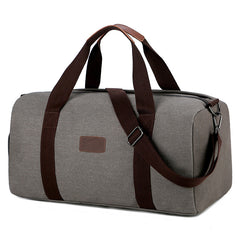 Solid Canvas Travel Bag Telescoping Handle Duffel Bag