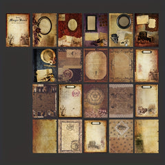 60pcs Retro Dark Castle Decorative Self Adhesive Collage Art Supplies