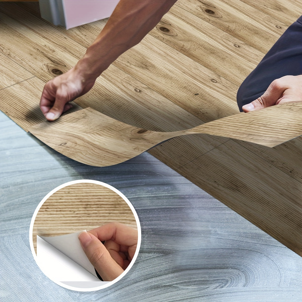 Wood Grain Tile Stickers - Waterproof, Removable, Non-Slip