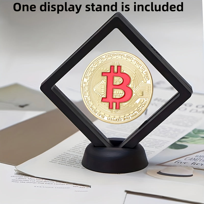Bitcoin Collectible Coin with Display Rack - Perfect Gift