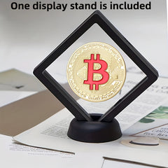 Bitcoin Collectible Coin with Display Rack - Perfect Gift