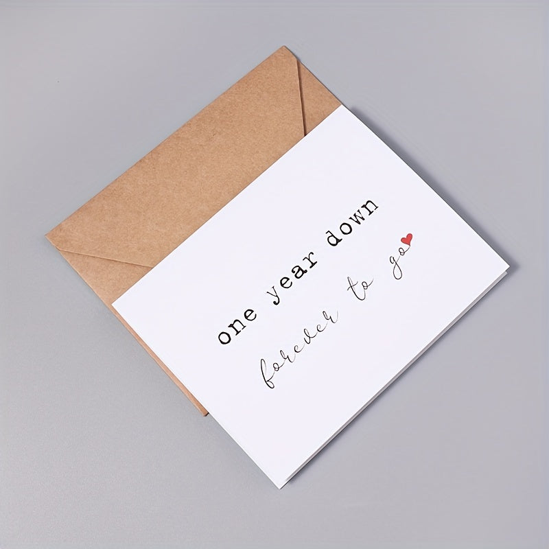 1st Anniversary Card One Year Forever For Husband Boyfriend Wife Girlfriend