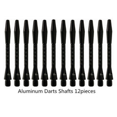 12-Pack Aluminum Dart Shaft w/ Mesh Stripe Lightweight & Durable