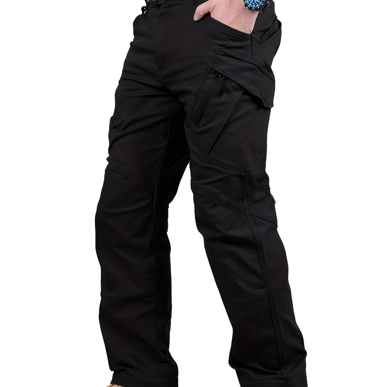 Waterproof Casual Cargo Pants With Zipper Pockets Men's Pants