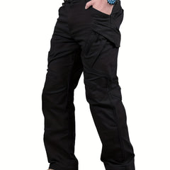 Waterproof Casual Cargo Pants With Zipper Pockets Men's Pants