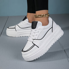 Breathable Mesh Platform Sneakers Height Increased Casual Shoes For Women