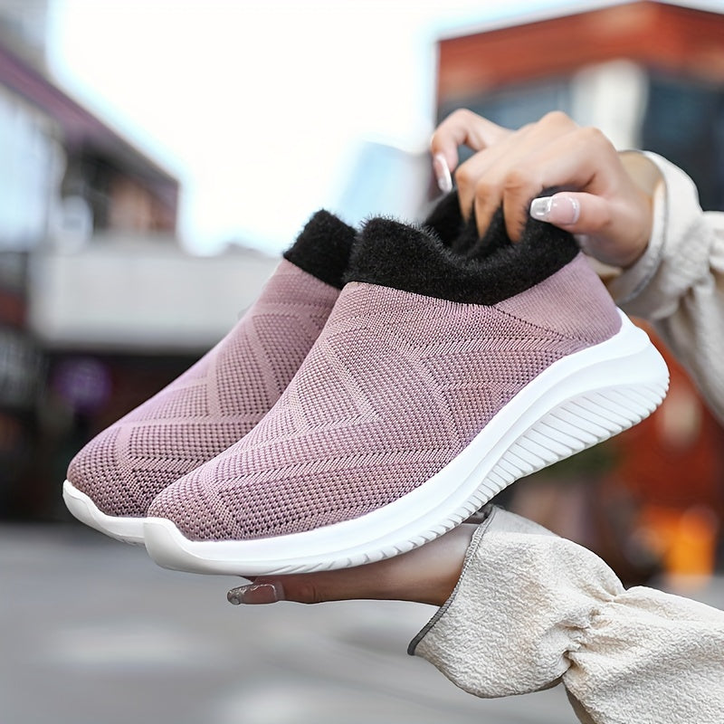 Women's Plus Fleece Sock Sneakers Lightweight Casual Autumn Winter Sport