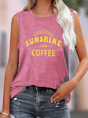 Letter Print Crew Neck Tank Top for Women