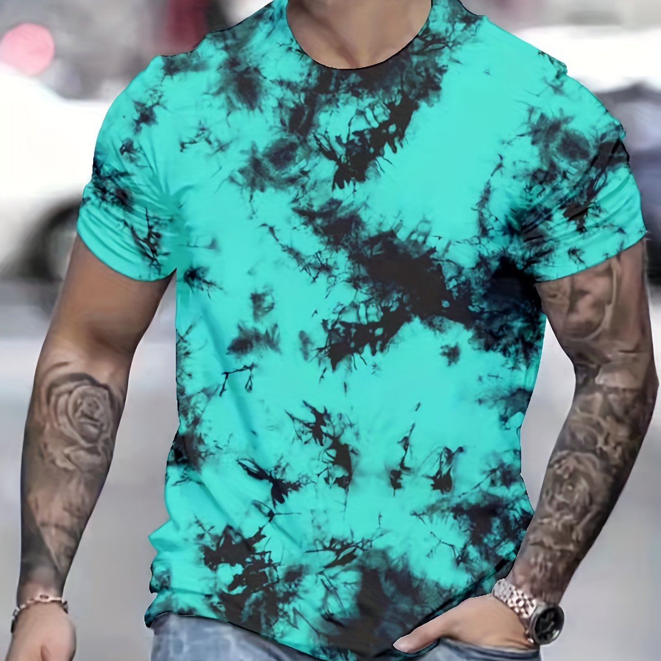 Men's Tie Dye T shirt Casual Comfy Tees For Summer