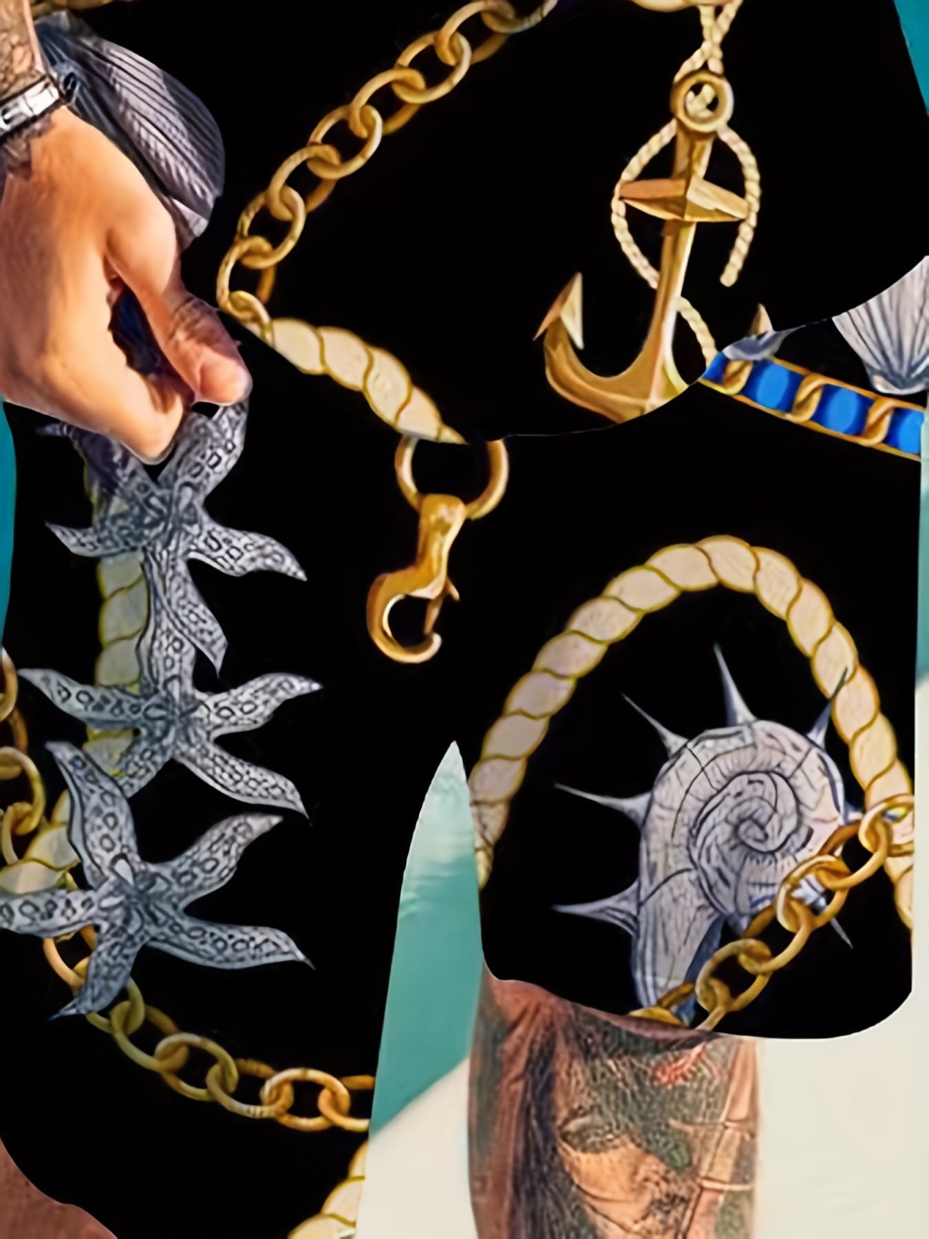 Men's Shell & Starfish Graphic T-shirt & Shorts Set