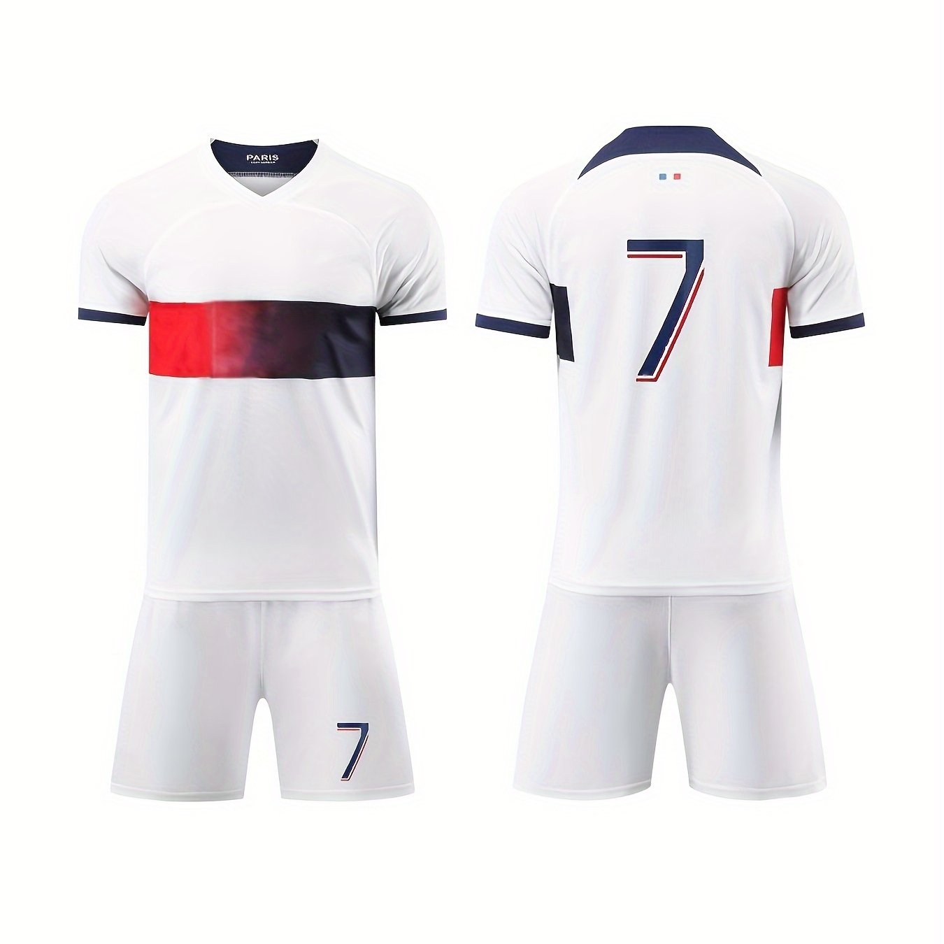 2pcs Boys Breathable Sports Football Training Outfit Quick Drying T shirt&Shorts