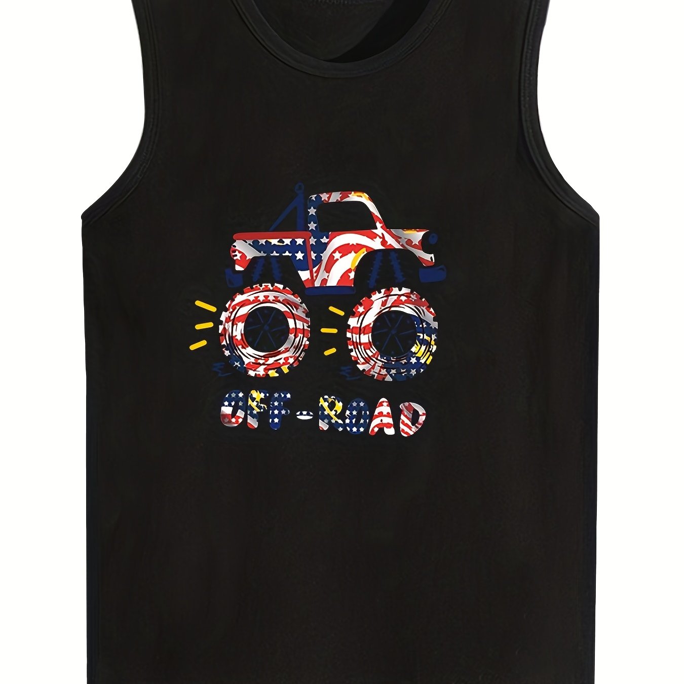 Boys Sleeveless SUV Graphic Tank Top Casual Cotton Crew Neck