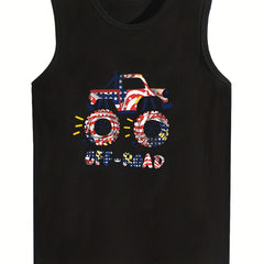 Boys Sleeveless SUV Graphic Tank Top Casual Cotton Crew Neck