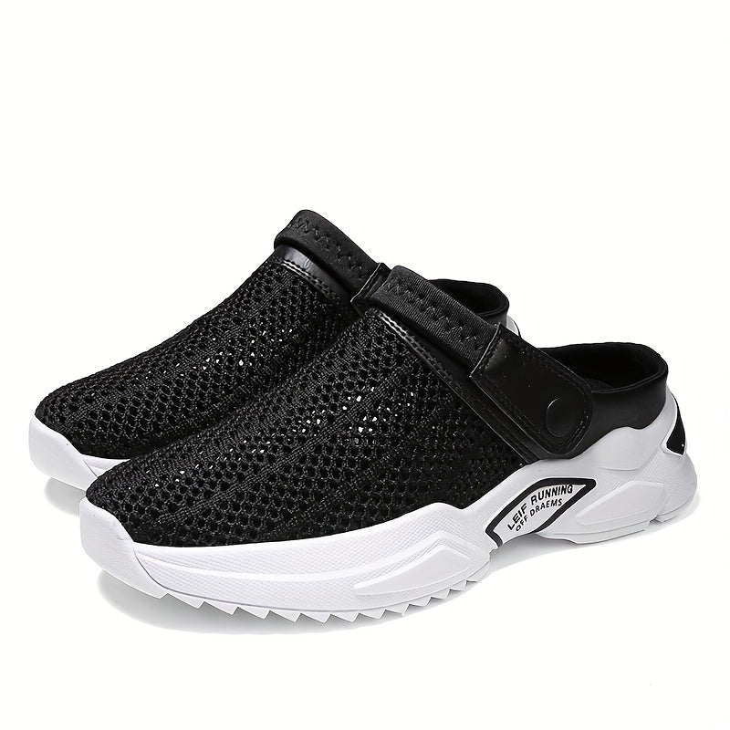 Men's Breathable Slip On Knitted Clog Sandals Casual Outdoor Walking Shoes