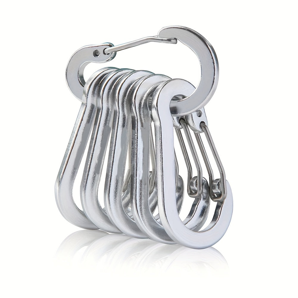 6pcs Mini Keychain Buckle Aluminum D Ring Carabiner Outdoor Camping Climbing Fis