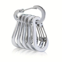 6pcs Mini Keychain Buckle Aluminum D Ring Carabiner Outdoor Camping Climbing Fis