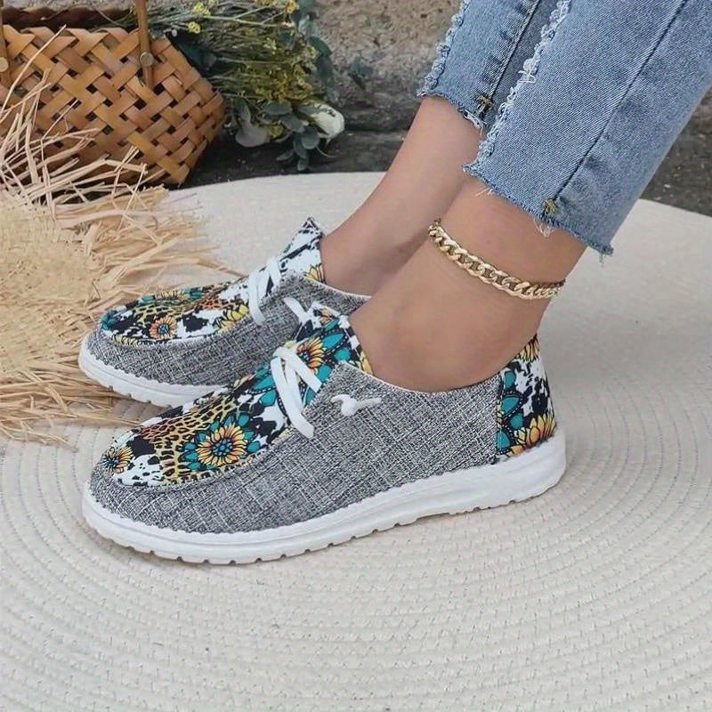 Women's Chevron Pattern Sneakers Casual Lace Up Outdoor Shoes