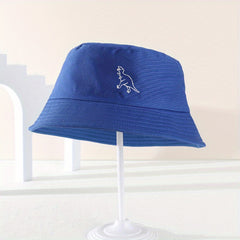 Kids Sunshade Embroidery Dinosaur Fisherman Hat