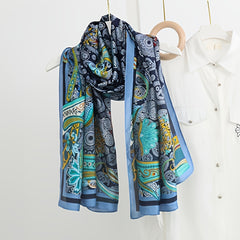 Ethnic Wind Leaf Scarf Women's Colorful Retro Warm Scarf