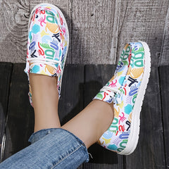 Women's Flat Canvas Shoes Lace Up Loafers