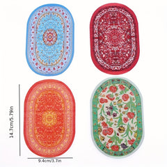 Dollhouse Ground Decoration Floor Mat Model Ornament Oval Floor Mat