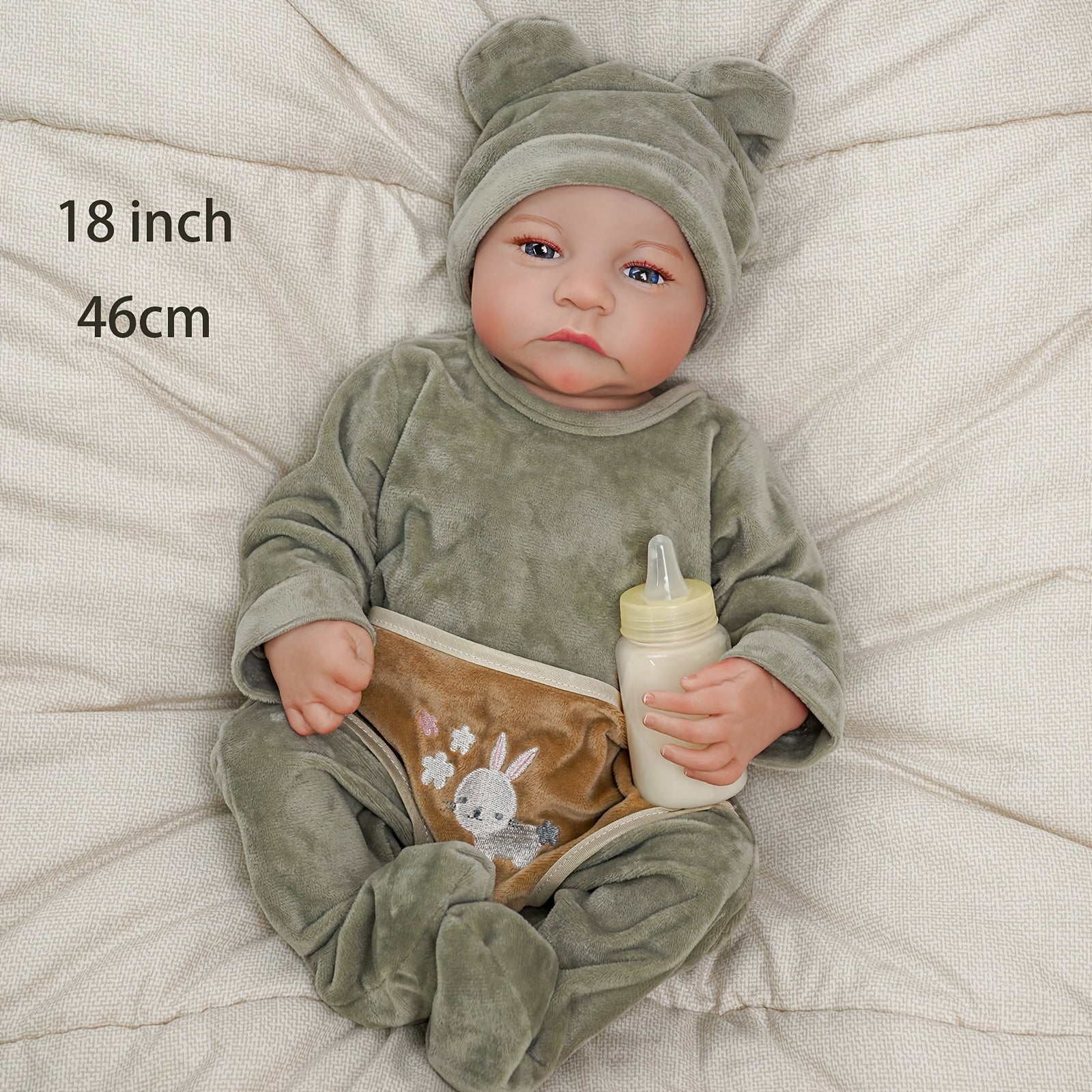 Realistic 18" Reborn Baby Boy Doll Vinyl Body