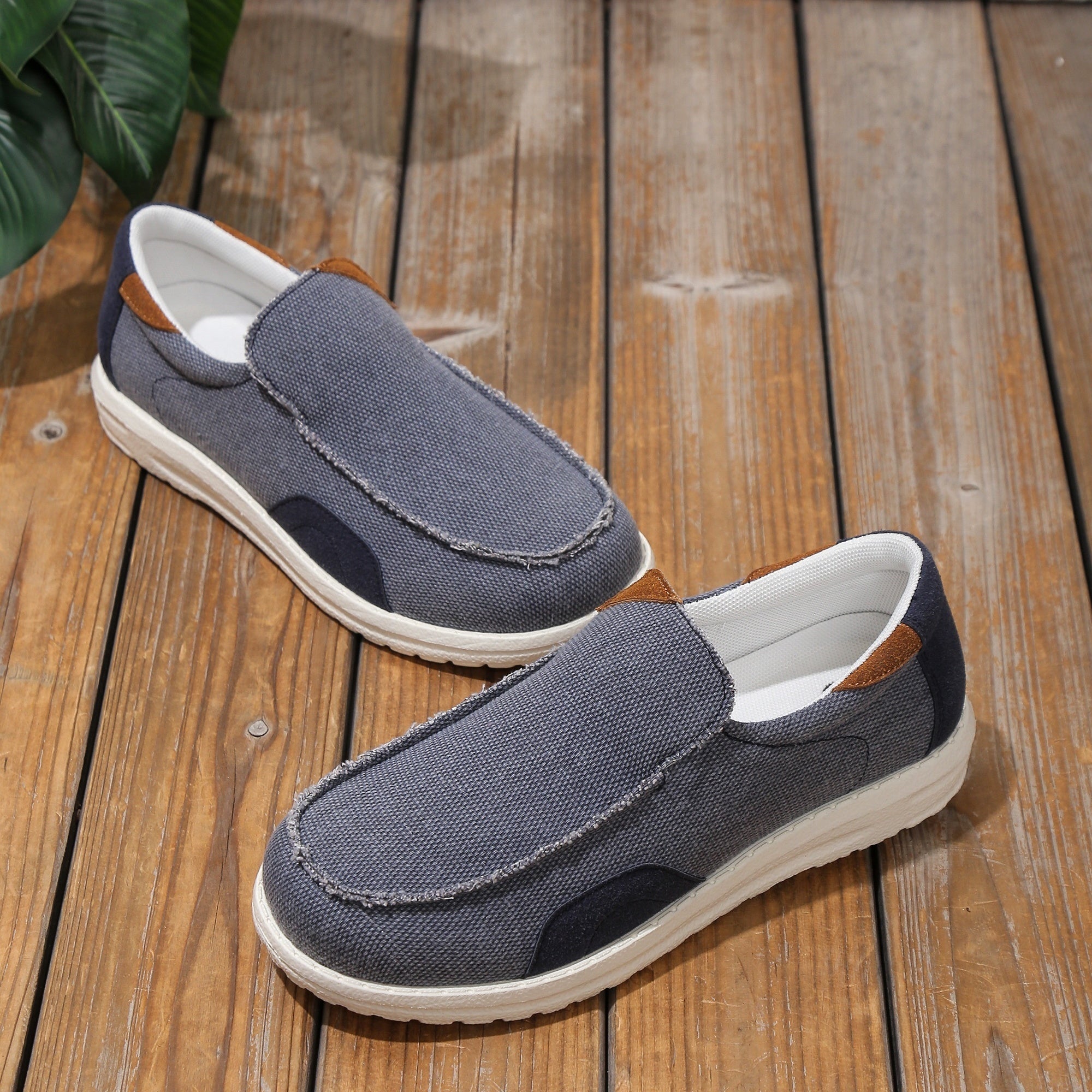 Men's Canvas Loafer Shoes Lightweight Non slip Sneakers
