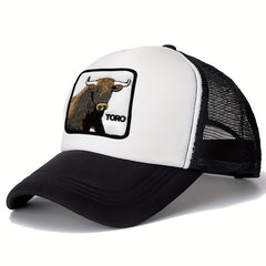 Unisex Adjustable Baseball Cap with Cow Embroidery