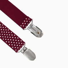 Boys Polka Dots Print Suspenders With Bow