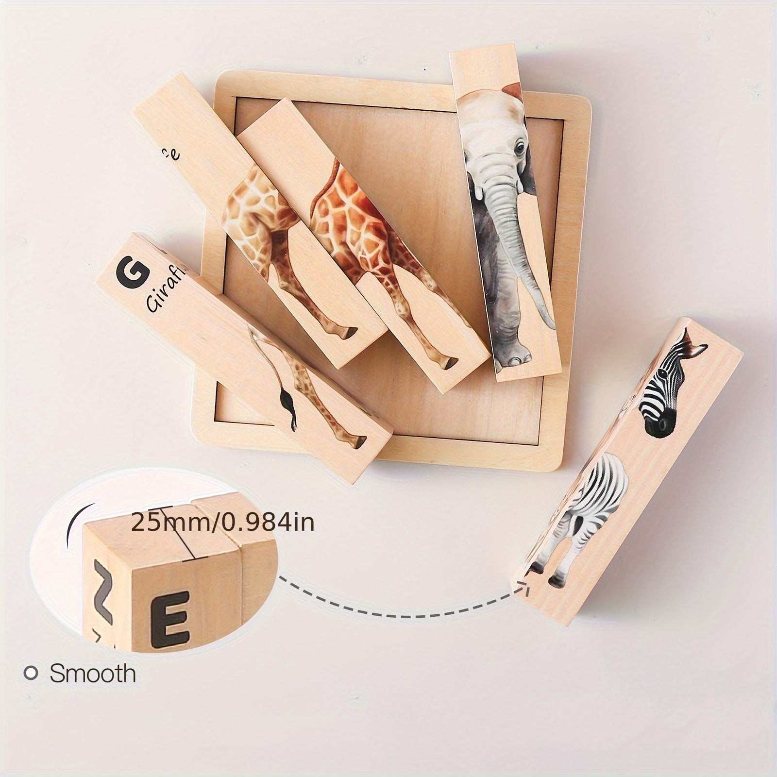 Wooden Animal Puzzle Toy 4 in 1 Animal Cognitive Puzzle Board