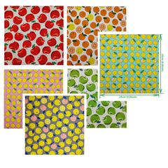 6pcs Fruit Series Quilting Fabric Cotton Craft DIY Doll Clothes Fabric
