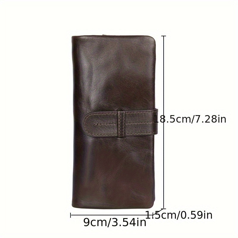 Vintage Style Leather Wallet Bi Fold with Coin Pocket Magnetic Closure