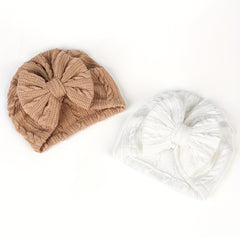 Soft Cotton Bow Hat for Baby Girl, Spring Autumn Princess Hat